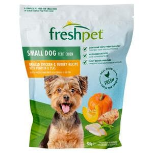 Freshpet Small Dogs Petit Chien Grilled Chicken & Turkey Recipe with Pumpkin & Peas 400g