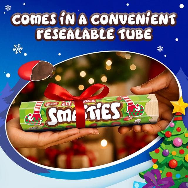 Smarties Elf Treats Milk Chocolate Giant Tube 120g - gallery image 6