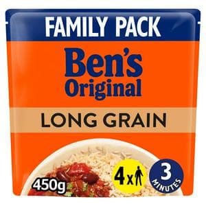 Bens Original Long Grain Microwave Rice Family Pack 450g