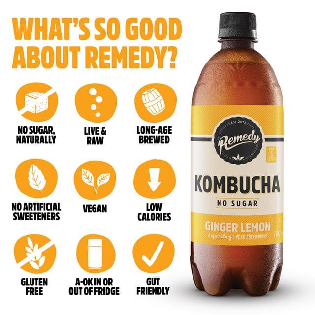 Remedy Kombucha Ginger Lemon 700ml - gallery image 2