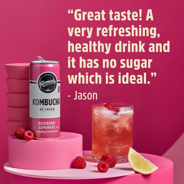 Remedy Kombucha Raspberry Lemonade 700ml - gallery image 3