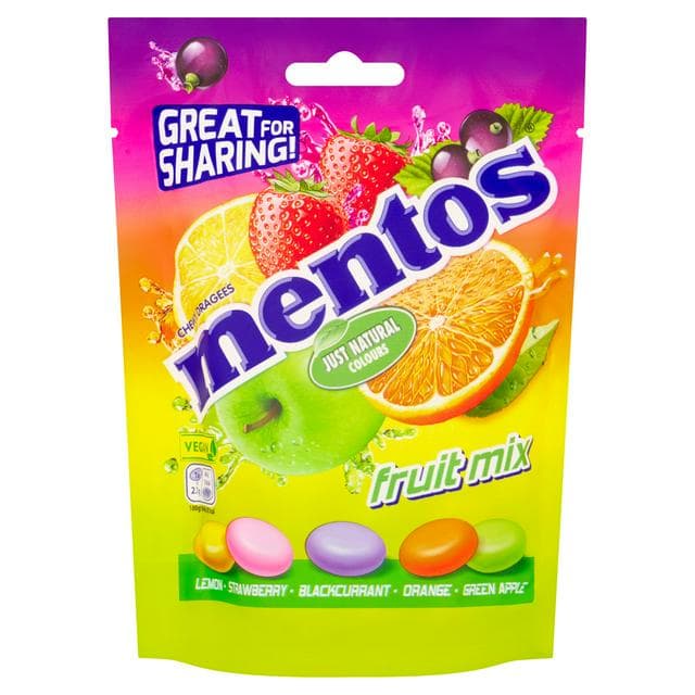 Mentos Fruit Mix Chewy Dragees 140g - gallery image 1