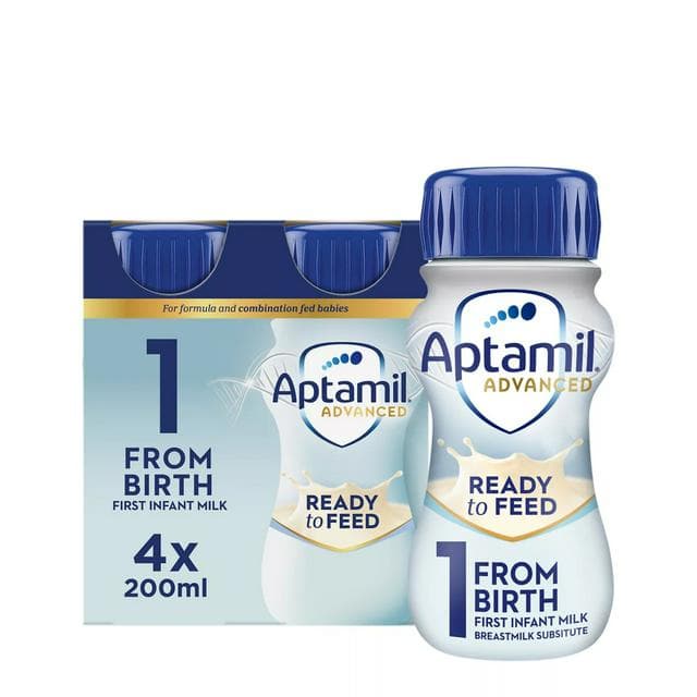 Aptamil Advanced 1 First Infant Milk From Birth 4x200ml - gallery image 1