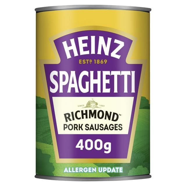 Heinz Spaghetti In a Rich Tomato Sauce with Richmond Pork Sausages 400g - gallery image 1