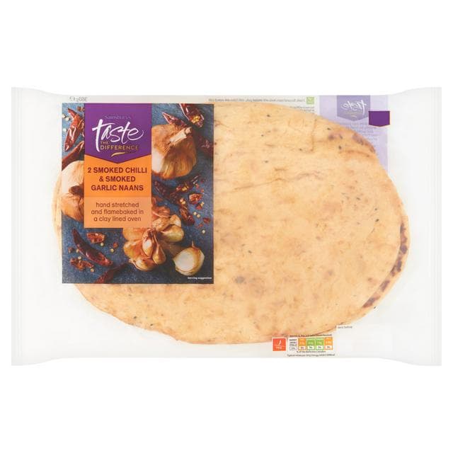 Sainsbury's Garlic & Chilli Naan, Taste the Difference x2 - gallery image 1