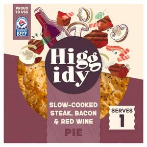 Higgidy Slow Cooked Steak, Red Wine & Bacon Pie 200g