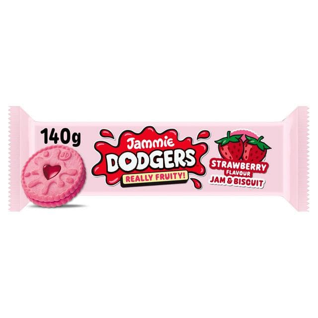 Jammie Dodgers 140g Really Fruity Strawberry Flavour Biscuits - gallery image 1