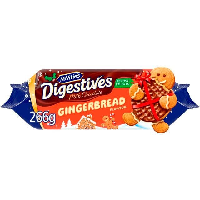McVitie's Digestives 266g Gingerbread Chocolate Biscuit, Festive Edition - gallery image 2