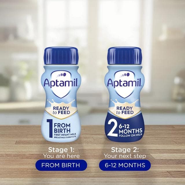 Aptamil 1 First Infant Baby Milk Formula Liquids From Birth Multipack Ready to Feed 12x200ml - gallery image 3