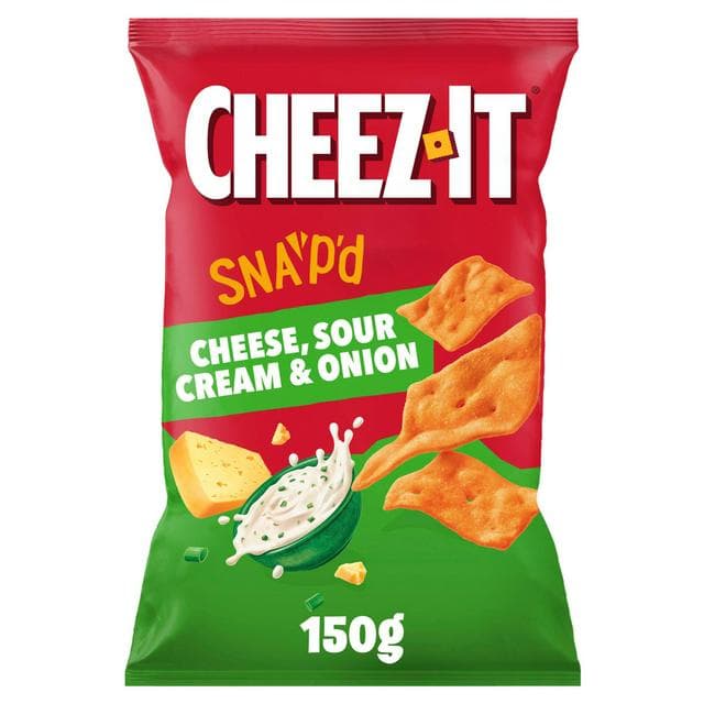 Cheez-It Cheese Sour Cream & Onion Thin & Crispy Baked Snacks 150g - gallery image 1