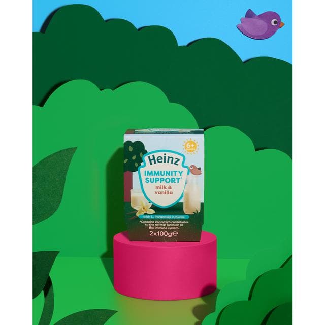 Heinz Milk & Vanilla Immunity Support Baby Food Pots 6+ Months 2x100g - gallery image 2