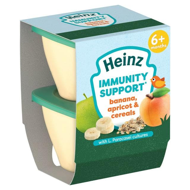 Heinz Banana, Apricot & Cereals Immunity Support Baby Food Pots 6+ Months 2x100g - gallery image 1