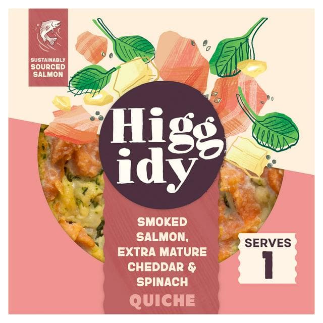Higgidy Smoked Salmon & Spinach Quiche 155g - gallery image 1