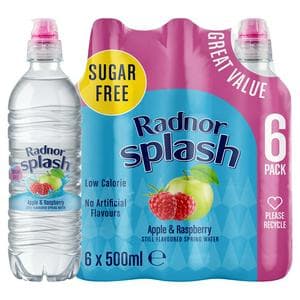 Radnor Splash Apple & Raspberry Still Flavoured Spring Water 6x500ml
