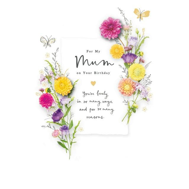 Gibson Happy Birthday Mum Sentimental Floral Design Greeting Card - gallery image 1