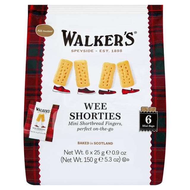 Walker's Wee Shorties Mini Shortbread Fingers 6x25g - gallery image 1