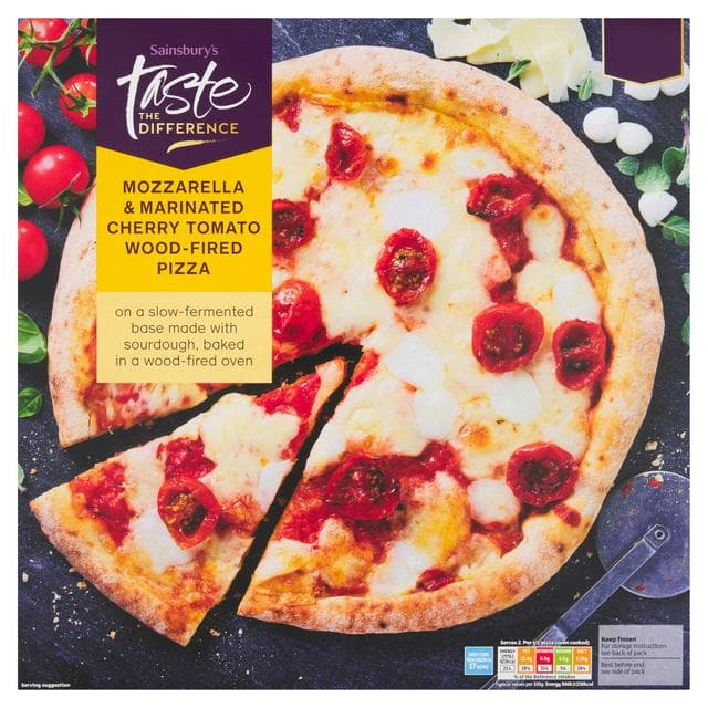 Sainsbury's Mozzarella & Marinated Cherry Tomato Wood Fired Pizza, Taste the Difference 400g - gallery image 1