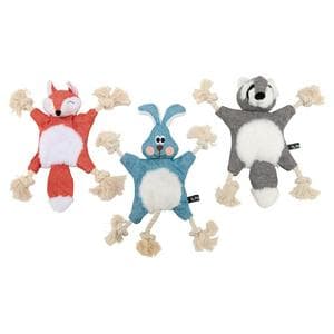 Petface Mixed Crinkle Animals Plush & Rope Dog Toys