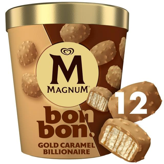 Magnum 12 x 17ml Bonbon Gold Caramel Billionaire Ice Cream Frozen Snack - gallery image 1
