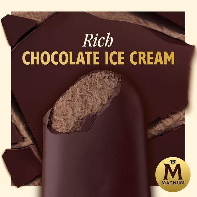 Magnum 3 x 100ml Intense Dark Chocolate Ice Cream Sticks - gallery image 3