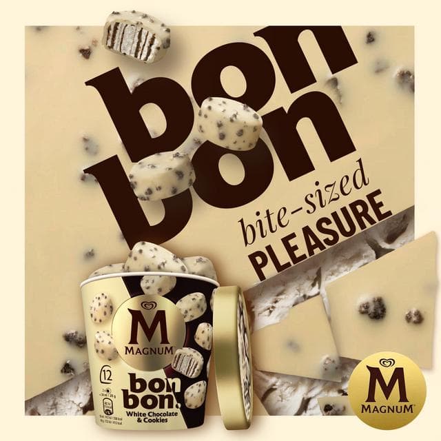Magnum 12 x 17ml Bonbon White Chocolate & Cookies Ice Cream Frozen Snack - gallery image 5