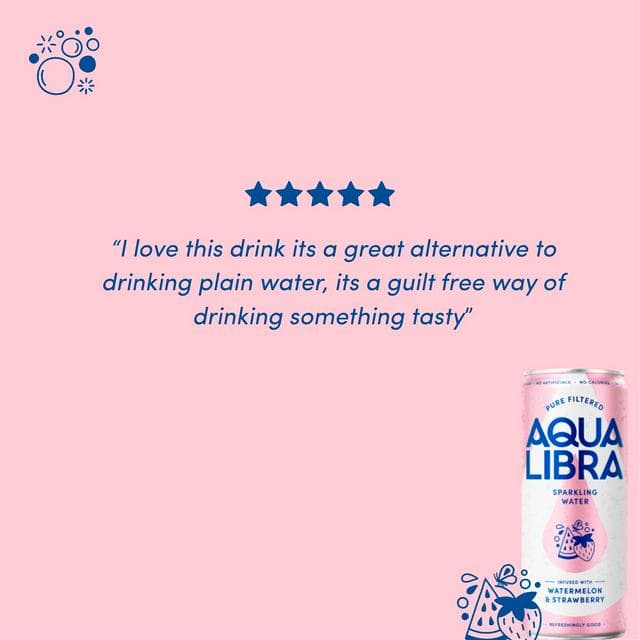Aqua Libra Infused with Watermelon & Strawberry Sparkling Water 4 x 330ml - gallery image 4