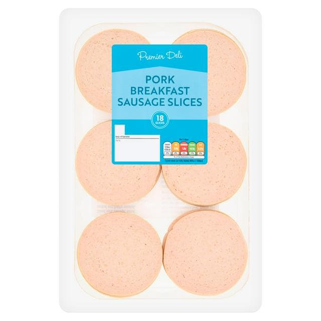 Premier Deli 18 x Pork Breakfast Sausage Slices 125g - gallery image 1