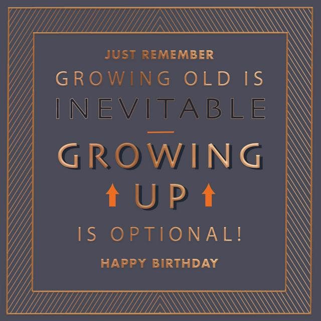 Carte Blanche Birthday Humour Growing Old is Inevitable Design Greeting Card - gallery image 1