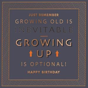 Carte Blanche Birthday Humour Growing Old is Inevitable Design Greeting Card