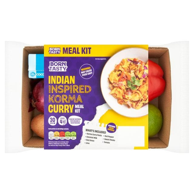 Born Tasty Indian Inspired Korma Curry Meal Kit 1000g - gallery image 1