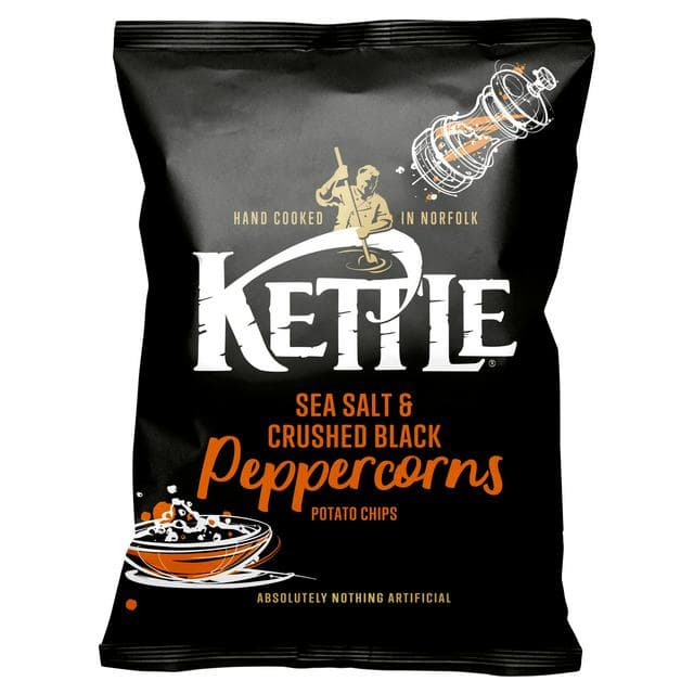 Kettle Sea Salt & Crushed Black Peppercorns Potato Chips 40g - gallery image 1