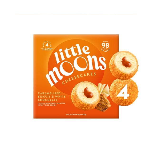 Little Moons Caramelised Biscuit & White Chocolate Cheesecakes 4x30g - gallery image 1