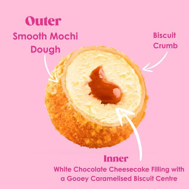 Little Moons Caramelised Biscuit & White Chocolate Cheesecakes 4x30g - gallery image 2