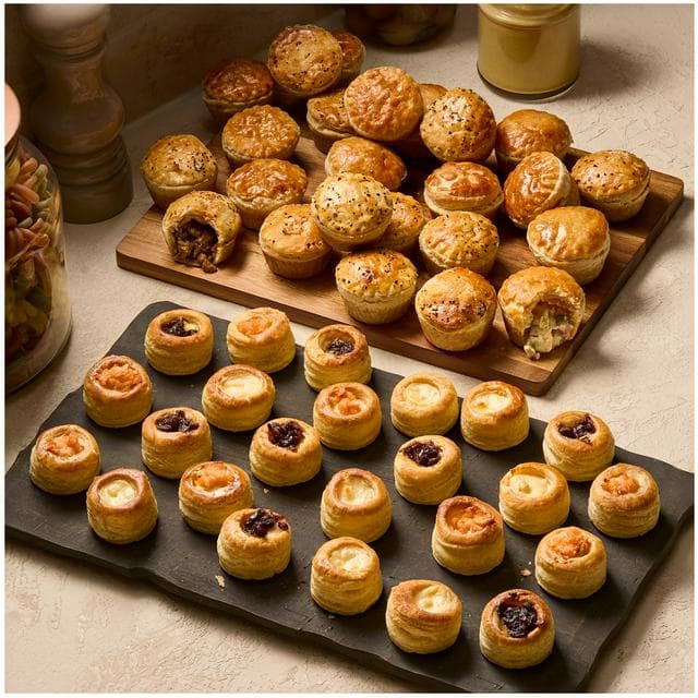 Sainsbury's 48 Piece Mini Pies & Vol Au Vent Selection, Taste the Difference - gallery image 1