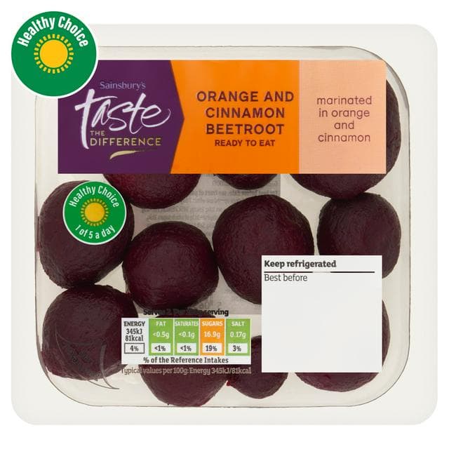 Sainsbury's Orange & Cinnamon Beetroot, Taste the Difference 200g - gallery image 1
