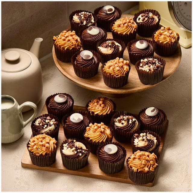 Sainsbury's 24 Piece Chocolate & Caramel Cupcake Selection, Taste the Difference - gallery image 1