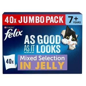 Felix As Good As it Looks Senior 7+ Mixed in Jelly Wet Cat Food 40 x 85g