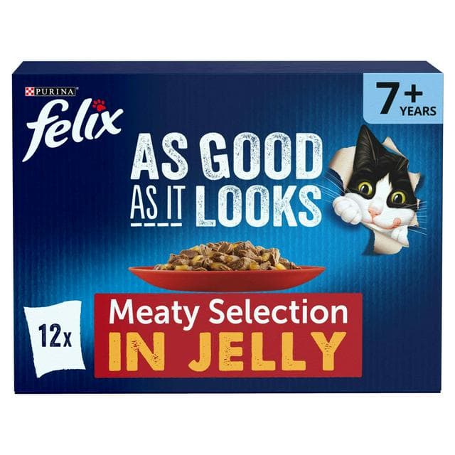 Felix As Good As it Looks Senior 7+ Meat in Jelly Wet Cat Food 12 x 85g - gallery image 1