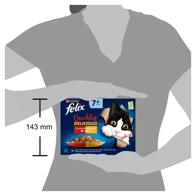 Felix Doubly Delicious Senior 7+ Countryside Selection in Jelly Wet Cat Food 12 x 85g - gallery image 6
