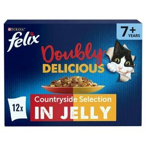 Felix Doubly Delicious Senior 7+ Countryside Selection in Jelly Wet Cat Food 12 x 85g