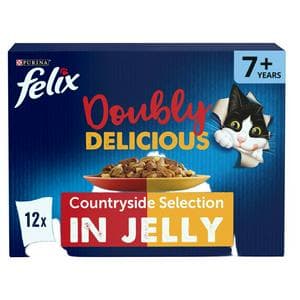 Felix Doubly Delicious Senior 7+ Countryside Selection in Jelly Wet Cat Food 12 x 85g