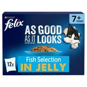 Felix As Good As it Looks Senior 7+ Fish in Jelly Wet Cat Food 12 x 85g