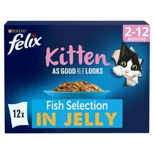 Felix As Good As it Looks Kitten Fish in Jelly Wet Cat Food 12 x 85g