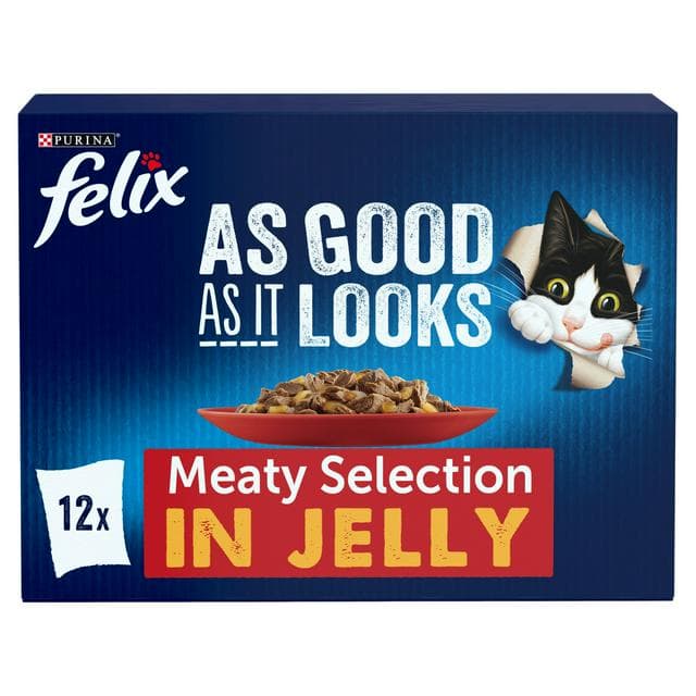 Felix As Good As it Looks Meaty Selection in Jelly Wet Cat Food 12 x 85g - gallery image 1