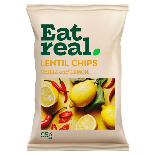 Eat Real Chilli & Lemon Lentil Chips Sharing 95g - gallery image 1