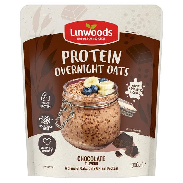 Linwoods 300g Chocolate Flavour Protein Overnight Oats - gallery image 1