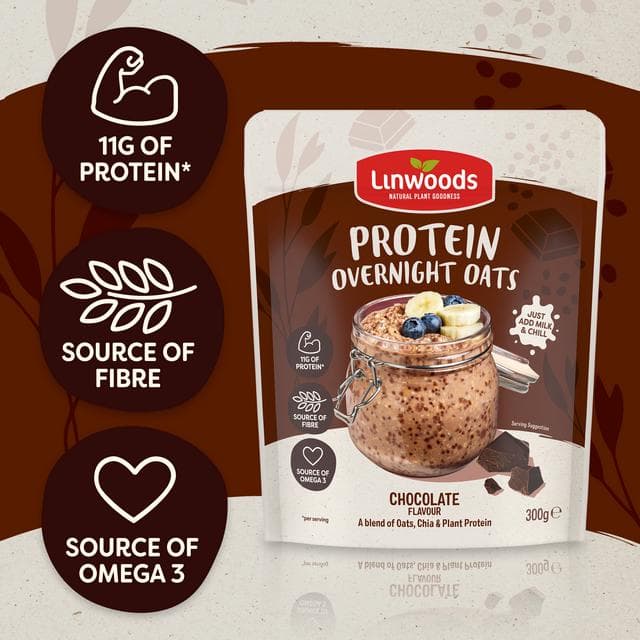 Linwoods 300g Chocolate Flavour Protein Overnight Oats - gallery image 4