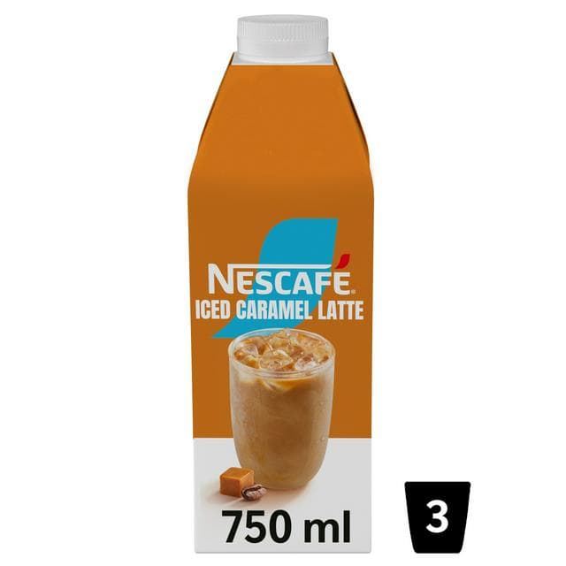 Nescafe Iced Coffee Caramel Flavour Latte Multiserve 750ml - gallery image 1
