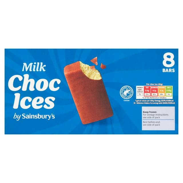 Sainsbury's Milk Choc Ices 8 x 70ml - gallery image 1