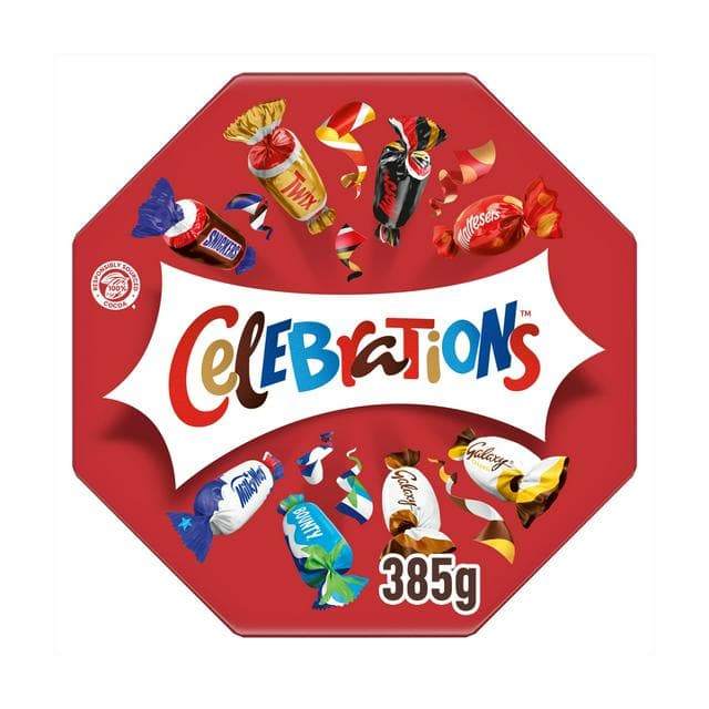 Celebrations Milk Chocolate Centerpiece Box Chocolate & Biscuit Bars 385g - gallery image 1